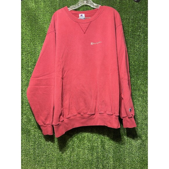 Vintage 90s Men’s Champion Spellout Pullover Sweatshirt Crewneck Red Mens Sz XXL - Picture 1 of 7